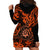 Hawaii Shaka Sign Hoodie Dress With Polynesian Hibiscus Orange Unique LT01 - Polynesian Pride