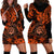 Hawaii Shaka Sign Hoodie Dress With Polynesian Hibiscus Orange Unique LT01 - Polynesian Pride