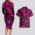 Hawaii Shaka Sign Couples Matching Long Sleeve Bodycon Dress and Hawaiian Shirt With Polynesian Hibiscus Pink Unique LT01 - Polynesian Pride