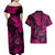 Hawaii Shaka Sign Couples Matching Off Shoulder Maxi Dress and Hawaiian Shirt With Polynesian Hibiscus Pink Unique LT01 - Polynesian Pride