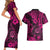 Hawaii Shaka Sign Couples Matching Short Sleeve Bodycon Dress and Hawaiian Shirt With Polynesian Hibiscus Pink Unique LT01 - Polynesian Pride