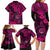 Hawaii Shaka Sign Family Matching Long Sleeve Bodycon Dress and Hawaiian Shirt With Polynesian Hibiscus Pink Unique LT01 - Polynesian Pride