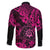 Hawaii Shaka Sign Family Matching Long Sleeve Bodycon Dress and Hawaiian Shirt With Polynesian Hibiscus Pink Unique LT01 - Polynesian Pride