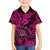 Hawaii Shaka Sign Family Matching Long Sleeve Bodycon Dress and Hawaiian Shirt With Polynesian Hibiscus Pink Unique LT01 Son's Shirt Pink - Polynesian Pride