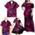 Hawaii Shaka Sign Family Matching Off Shoulder Maxi Dress and Hawaiian Shirt With Polynesian Hibiscus Pink Unique LT01 - Polynesian Pride