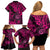 Hawaii Shaka Sign Family Matching Off Shoulder Short Dress and Hawaiian Shirt With Polynesian Hibiscus Pink Unique LT01 - Polynesian Pride