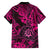 Hawaii Shaka Sign Family Matching Off Shoulder Short Dress and Hawaiian Shirt With Polynesian Hibiscus Pink Unique LT01 - Polynesian Pride