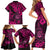 Hawaii Shaka Sign Family Matching Short Sleeve Bodycon Dress and Hawaiian Shirt With Polynesian Hibiscus Pink Unique LT01 - Polynesian Pride