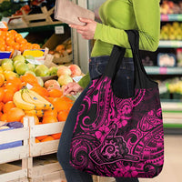 Hawaii Shaka Sign Grocery Bag With Polynesian Hibiscus Pink Unique LT01 - Polynesian Pride