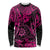 Hawaii Shaka Sign Long Sleeve Shirt With Polynesian Hibiscus Pink Unique LT01 Unisex Pink - Polynesian Pride