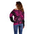 Hawaii Shaka Sign Off Shoulder Sweater With Polynesian Hibiscus Pink Unique LT01 - Polynesian Pride