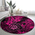 Hawaii Shaka Sign Round Carpet With Polynesian Hibiscus Pink Unique LT01 - Polynesian Pride