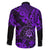 Hawaii Shaka Sign Family Matching Off Shoulder Long Sleeve Dress and Hawaiian Shirt Polynesian Pattern Purple Version LT01 - Polynesian Pride