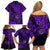 Hawaii Shaka Sign Family Matching Off Shoulder Short Dress and Hawaiian Shirt Polynesian Pattern Purple Version LT01 - Polynesian Pride