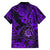 Hawaii Shaka Sign Family Matching Off Shoulder Short Dress and Hawaiian Shirt Polynesian Pattern Purple Version LT01 - Polynesian Pride