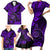 Hawaii Shaka Sign Family Matching Short Sleeve Bodycon Dress and Hawaiian Shirt Polynesian Pattern Purple Version LT01 - Polynesian Pride