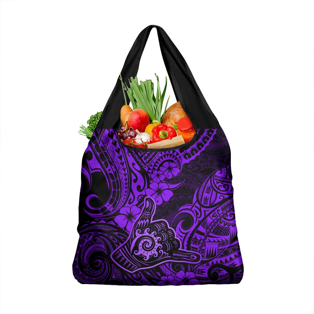 Hawaii Shaka Sign Grocery Bag Polynesian Pattern Purple Version LT01 1-pack One Size Purple - Polynesian Pride