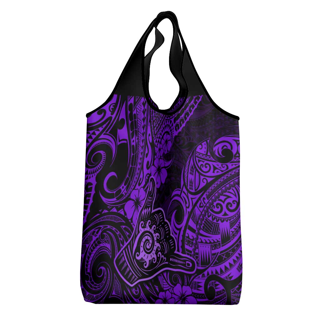 Hawaii Shaka Sign Grocery Bag Polynesian Pattern Purple Version LT01 - Polynesian Pride