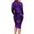 Hawaii Shaka Sign Long Sleeve Bodycon Dress Polynesian Pattern Purple Version LT01 - Polynesian Pride