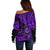 Hawaii Shaka Sign Off Shoulder Sweater Polynesian Pattern Purple Version LT01 - Polynesian Pride