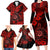 Hawaii Shaka Sign Family Matching Long Sleeve Bodycon Dress and Hawaiian Shirt Polynesian Pattern Red Version LT01 - Polynesian Pride