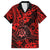 Hawaii Shaka Sign Family Matching Long Sleeve Bodycon Dress and Hawaiian Shirt Polynesian Pattern Red Version LT01 Dad's Shirt - Short Sleeve Red - Polynesian Pride