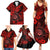 Hawaii Shaka Sign Family Matching Summer Maxi Dress and Hawaiian Shirt Polynesian Pattern Red Version LT01 - Polynesian Pride