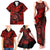 Hawaii Shaka Sign Family Matching Tank Maxi Dress and Hawaiian Shirt Polynesian Pattern Red Version LT01 - Polynesian Pride