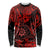 Hawaii Shaka Sign Long Sleeve Shirt Polynesian Pattern Red Version LT01 Unisex Red - Polynesian Pride