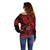 Hawaii Shaka Sign Off Shoulder Sweater Polynesian Pattern Red Version LT01 - Polynesian Pride