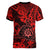 Hawaii Shaka Sign Women V Neck T Shirt Polynesian Pattern Red Version LT01 - Polynesian Pride