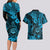 Hawaii Shaka Sign Couples Matching Long Sleeve Bodycon Dress and Hawaiian Shirt Polynesian Pattern Sky Blue Version LT01 - Polynesian Pride