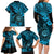 Hawaii Shaka Sign Family Matching Long Sleeve Bodycon Dress and Hawaiian Shirt Polynesian Pattern Sky Blue Version LT01 - Polynesian Pride