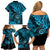 Hawaii Shaka Sign Family Matching Off Shoulder Short Dress and Hawaiian Shirt Polynesian Pattern Sky Blue Version LT01 - Polynesian Pride