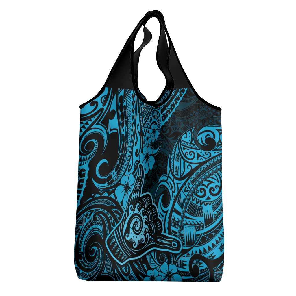 Hawaii Shaka Sign Grocery Bag Polynesian Pattern Sky Blue Version LT01 - Polynesian Pride