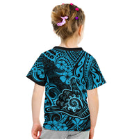 Hawaii Shaka Sign Kid T Shirt Polynesian Pattern Sky Blue Version LT01 - Polynesian Pride