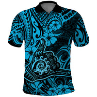 Hawaii Shaka Sign Polo Shirt Polynesian Pattern Sky Blue Version LT01 Blue - Polynesian Pride