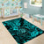 Hawaii Shaka Sign Area Rug Polynesian Pattern Turquoise Version LT01 - Polynesian Pride