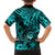 Hawaii Shaka Sign Family Matching Long Sleeve Bodycon Dress and Hawaiian Shirt Polynesian Pattern Turquoise Version LT01 - Polynesian Pride