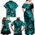 Hawaii Shaka Sign Family Matching Off Shoulder Maxi Dress and Hawaiian Shirt Polynesian Pattern Turquoise Version LT01 - Polynesian Pride