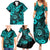 Hawaii Shaka Sign Family Matching Summer Maxi Dress and Hawaiian Shirt Polynesian Pattern Turquoise Version LT01 - Polynesian Pride