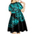 Hawaii Shaka Sign Kid Short Sleeve Dress Polynesian Pattern Turquoise Version LT01 - Polynesian Pride
