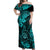 Hawaii Shaka Sign Off Shoulder Maxi Dress Polynesian Pattern Turquoise Version LT01 Women Turquoise - Polynesian Pride