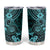 Hawaii Shaka Sign Tumbler Cup Polynesian Pattern Turquoise Version