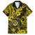 Hawaii Shaka Sign Family Matching Long Sleeve Bodycon Dress and Hawaiian Shirt Polynesian Pattern Yellow Version LT01 Dad's Shirt - Short Sleeve Yellow - Polynesian Pride