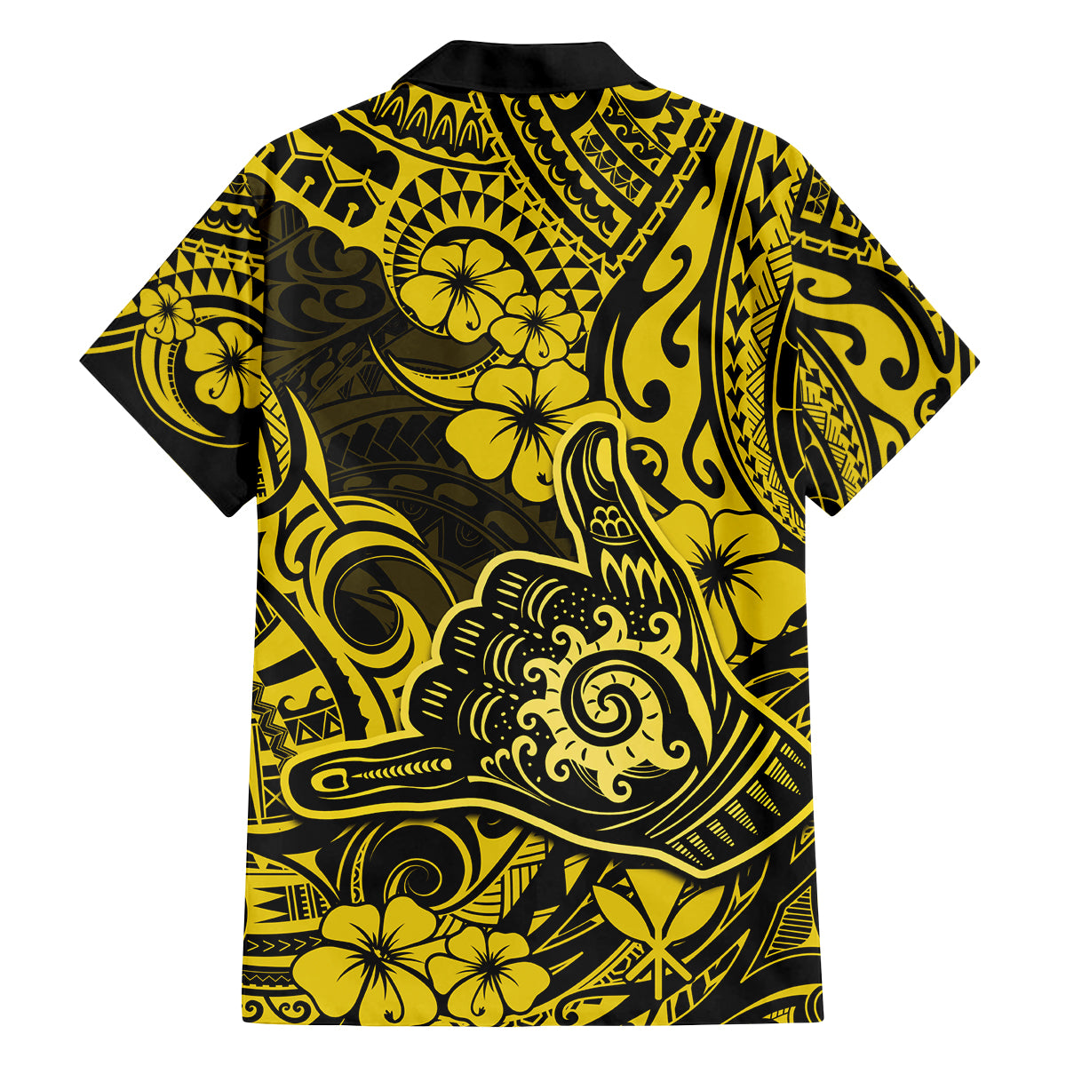 Hawaii Shaka Sign Family Matching Puletasi Dress and Hawaiian Shirt Polynesian Pattern Yellow Version LT01 - Polynesian Pride