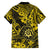 Hawaii Shaka Sign Family Matching Short Sleeve Bodycon Dress and Hawaiian Shirt Polynesian Pattern Yellow Version LT01 - Polynesian Pride