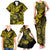 Hawaii Shaka Sign Family Matching Tank Maxi Dress and Hawaiian Shirt Polynesian Pattern Yellow Version LT01 - Polynesian Pride