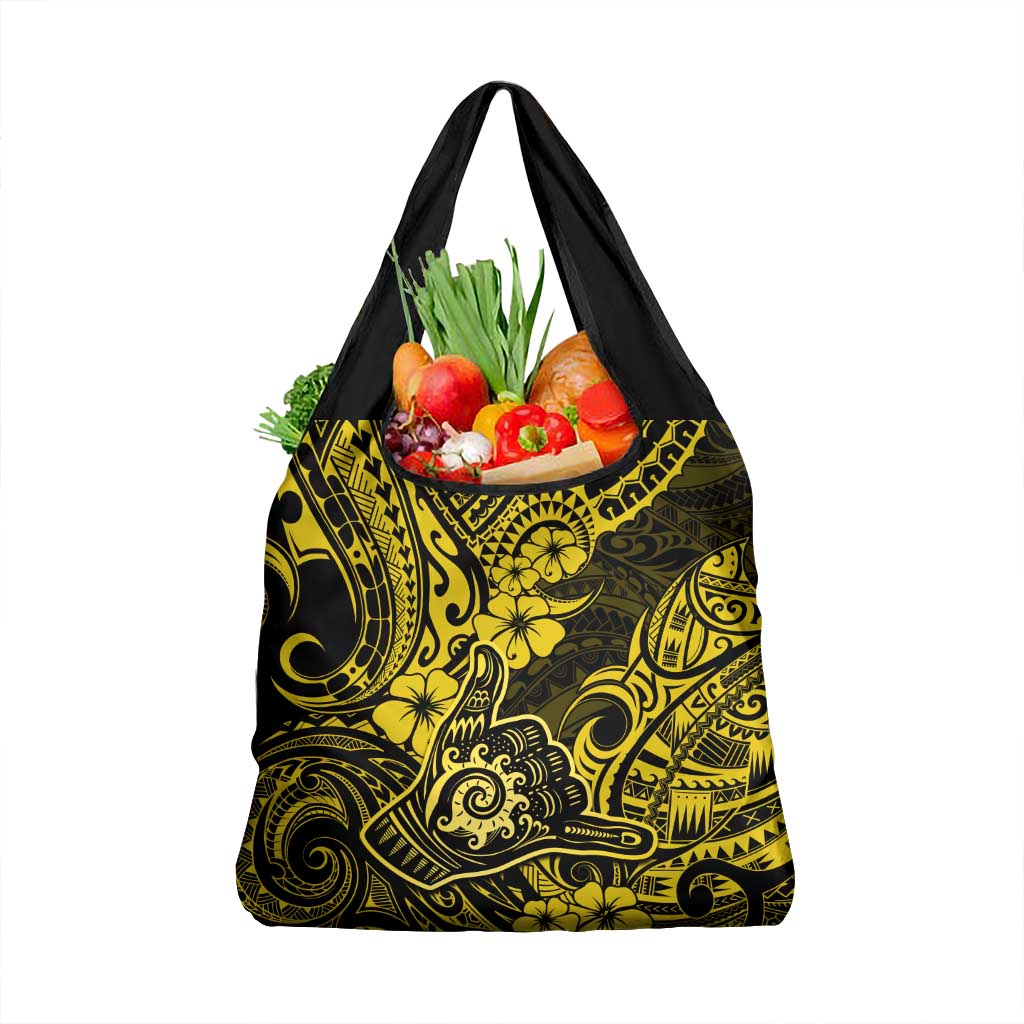 Hawaii Shaka Sign Grocery Bag Polynesian Pattern Yellow Version LT01 1-pack One Size Yellow - Polynesian Pride