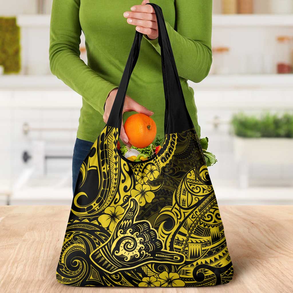 Hawaii Shaka Sign Grocery Bag Polynesian Pattern Yellow Version LT01 - Polynesian Pride